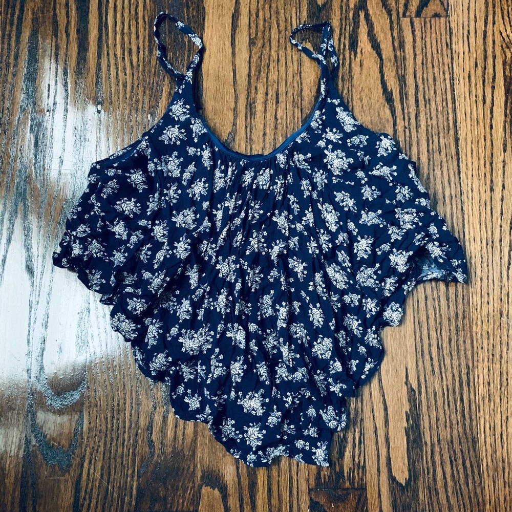 Cropped floral blouse
